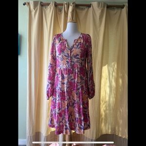 Old Navy Pink and Purple Long Sleeve Sundress